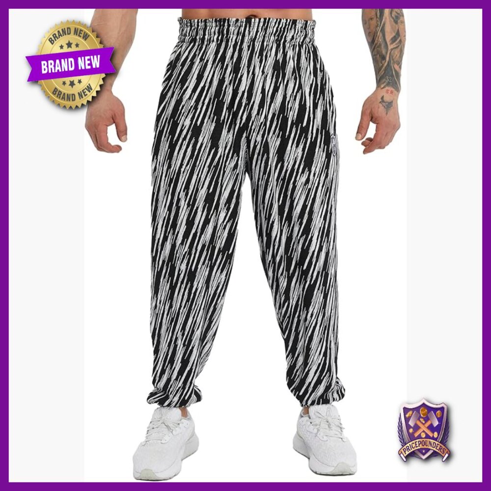 Men's Loose Fit Sweatpants, Stretchable Athletic Joggers with Pockets